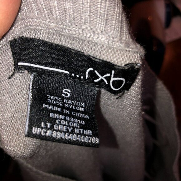 rxb Womens Small Gray Long Snap Sleeve V Neck Pullover Sweater Size S - Picture 8 of 10